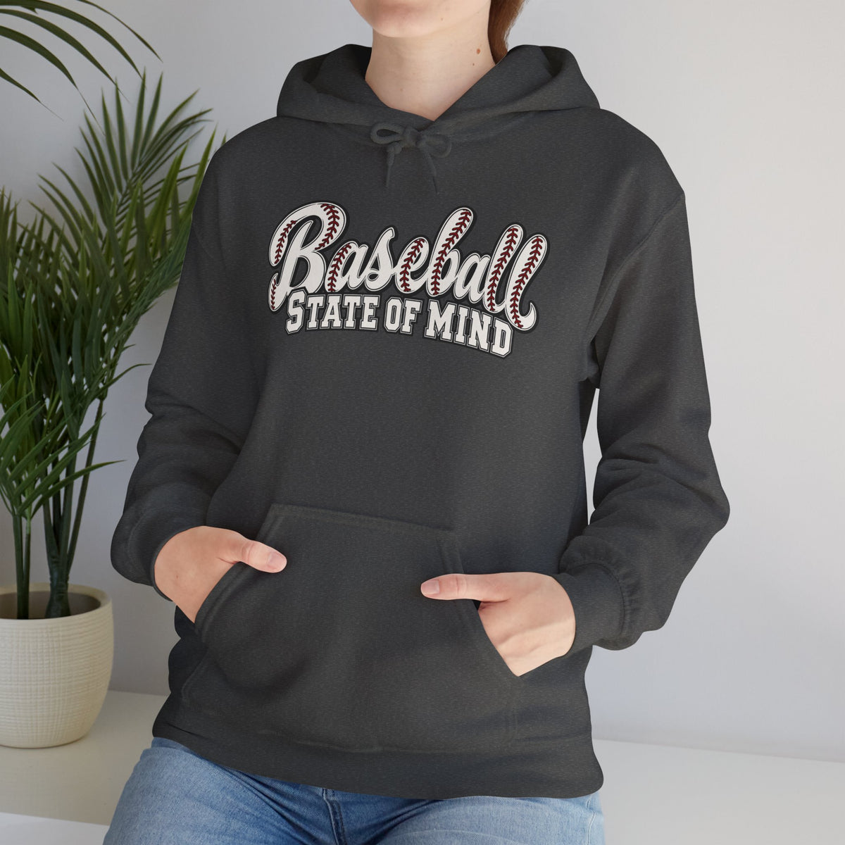 Baseball State of Mind Hoodie — Retro Script Baseball Pullover