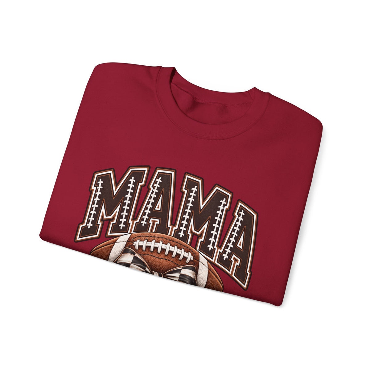 Mama Football Crewneck Sweatshirt — Vintage Gridiron Mom Graphic