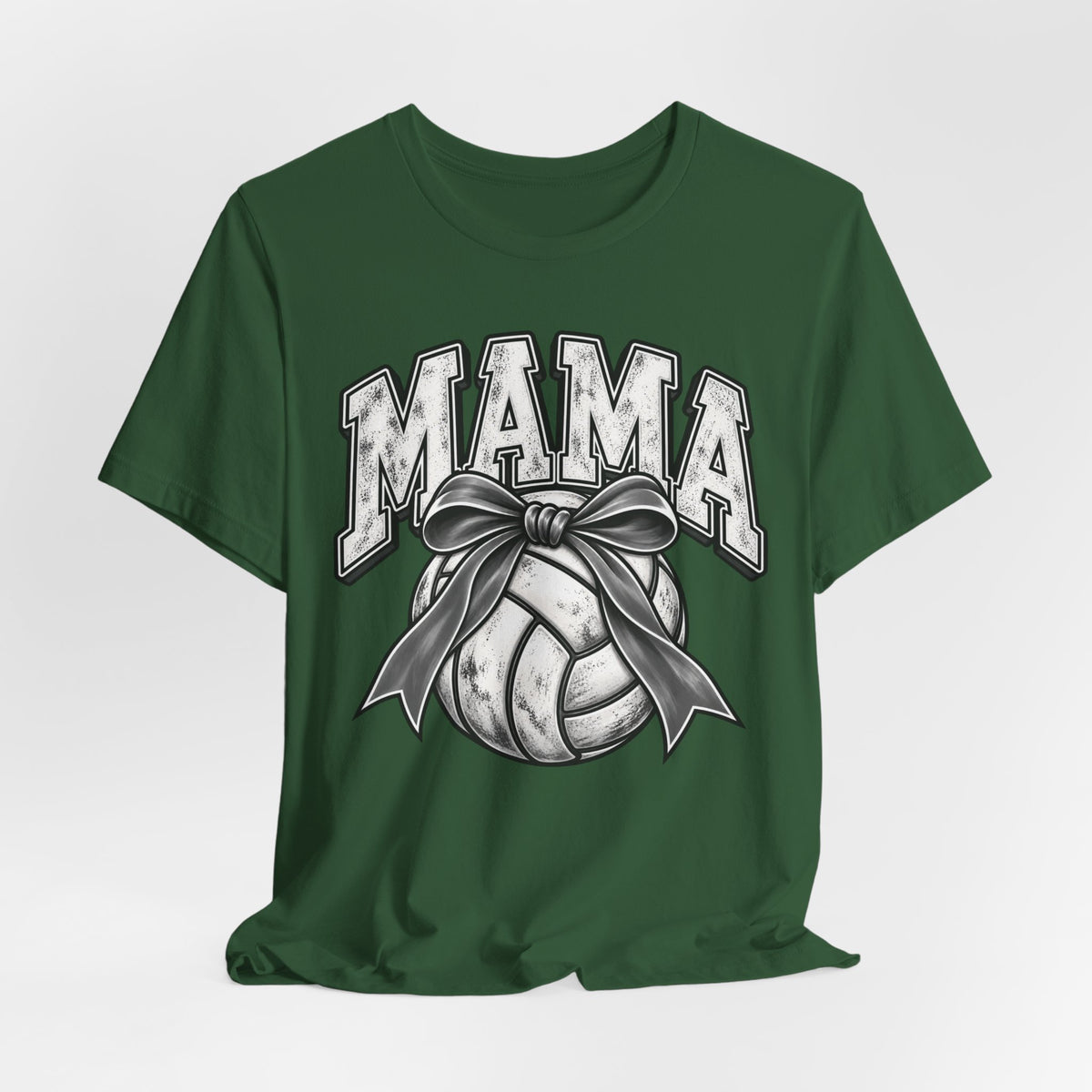 Volleyball Mama Tee — Mom Volleyball Shirt with Ribboned Ball Graphic