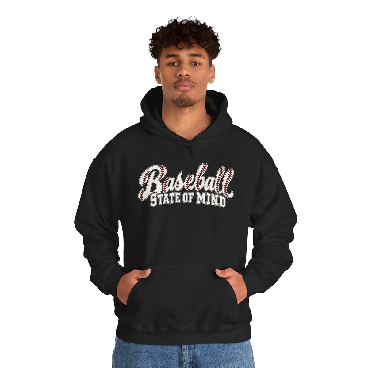Baseball State of Mind Hoodie — Retro Script Baseball Pullover