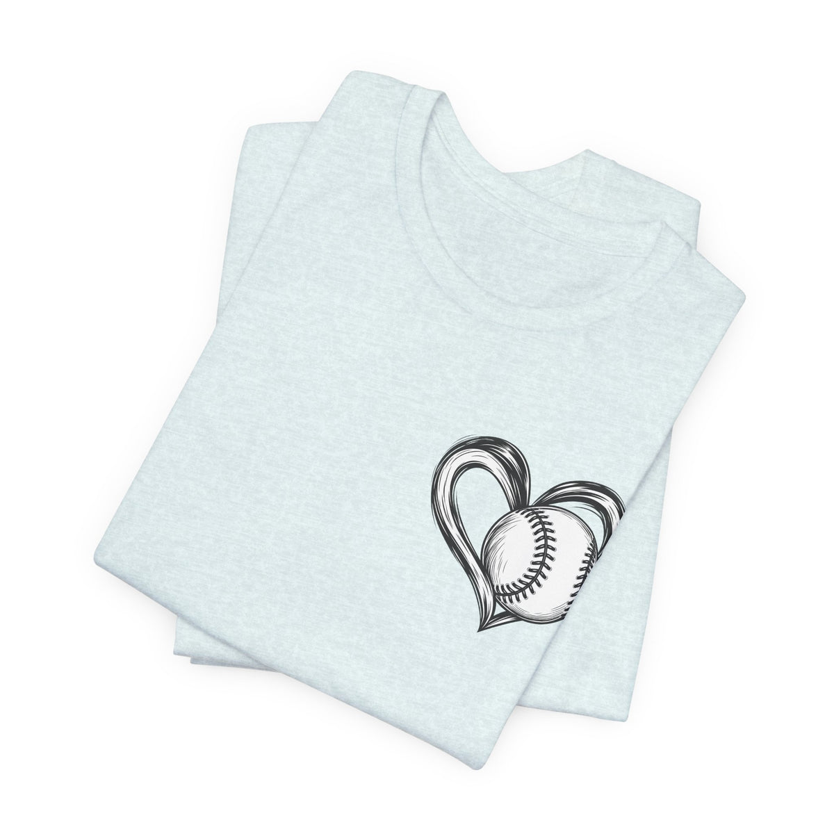 I Love Me Some Baseball T‑Shirt — Heart Baseball Graphic Tee