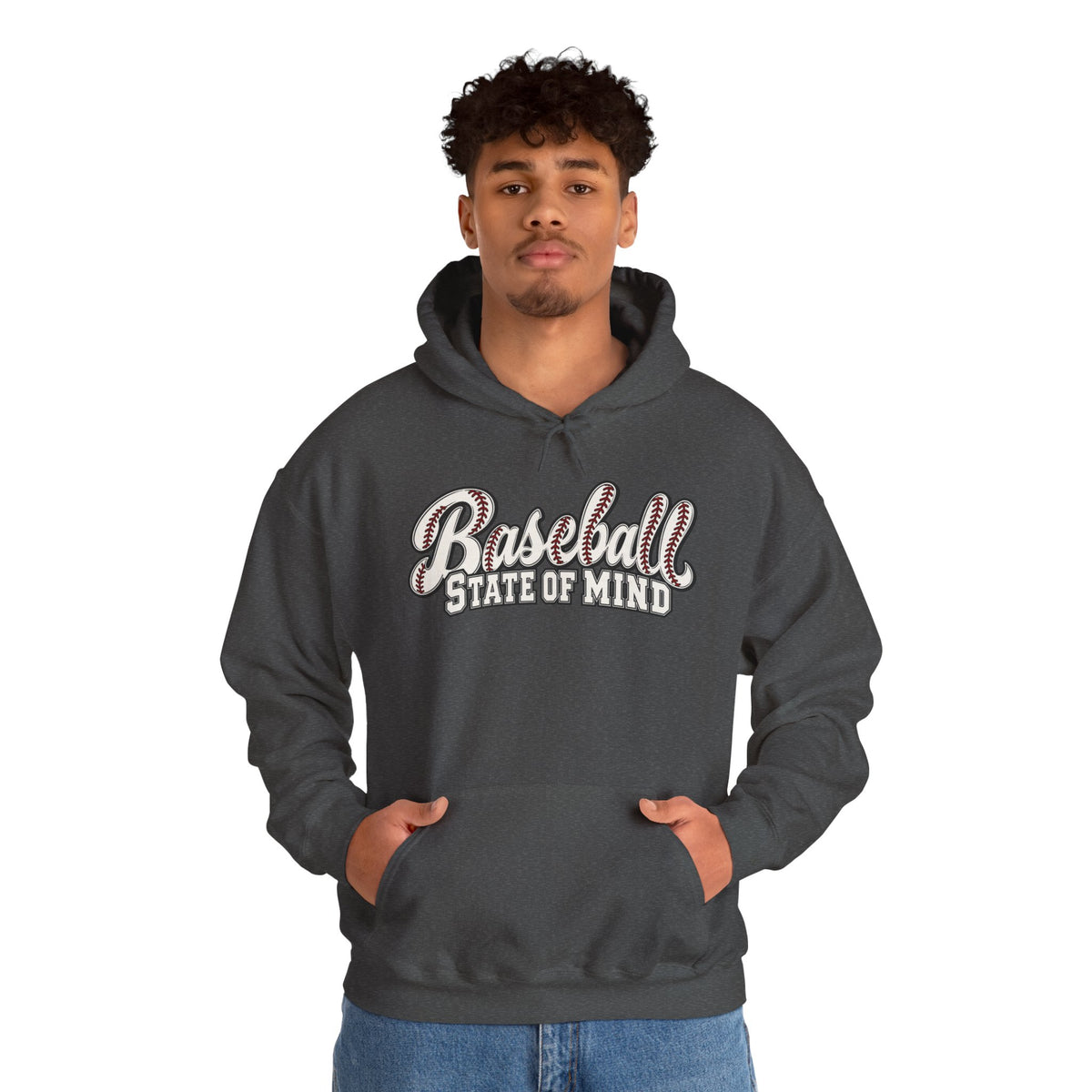 Baseball State of Mind Hoodie — Retro Script Baseball Pullover