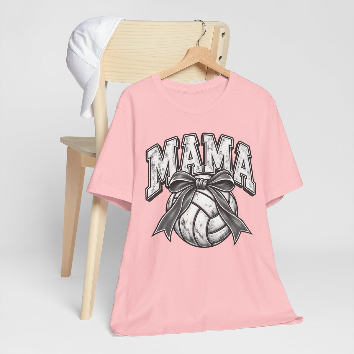 Volleyball Mama Tee — Mom Volleyball Shirt with Ribboned Ball Graphic
