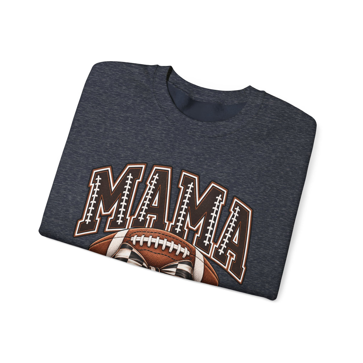 Mama Football Crewneck Sweatshirt — Vintage Gridiron Mom Graphic