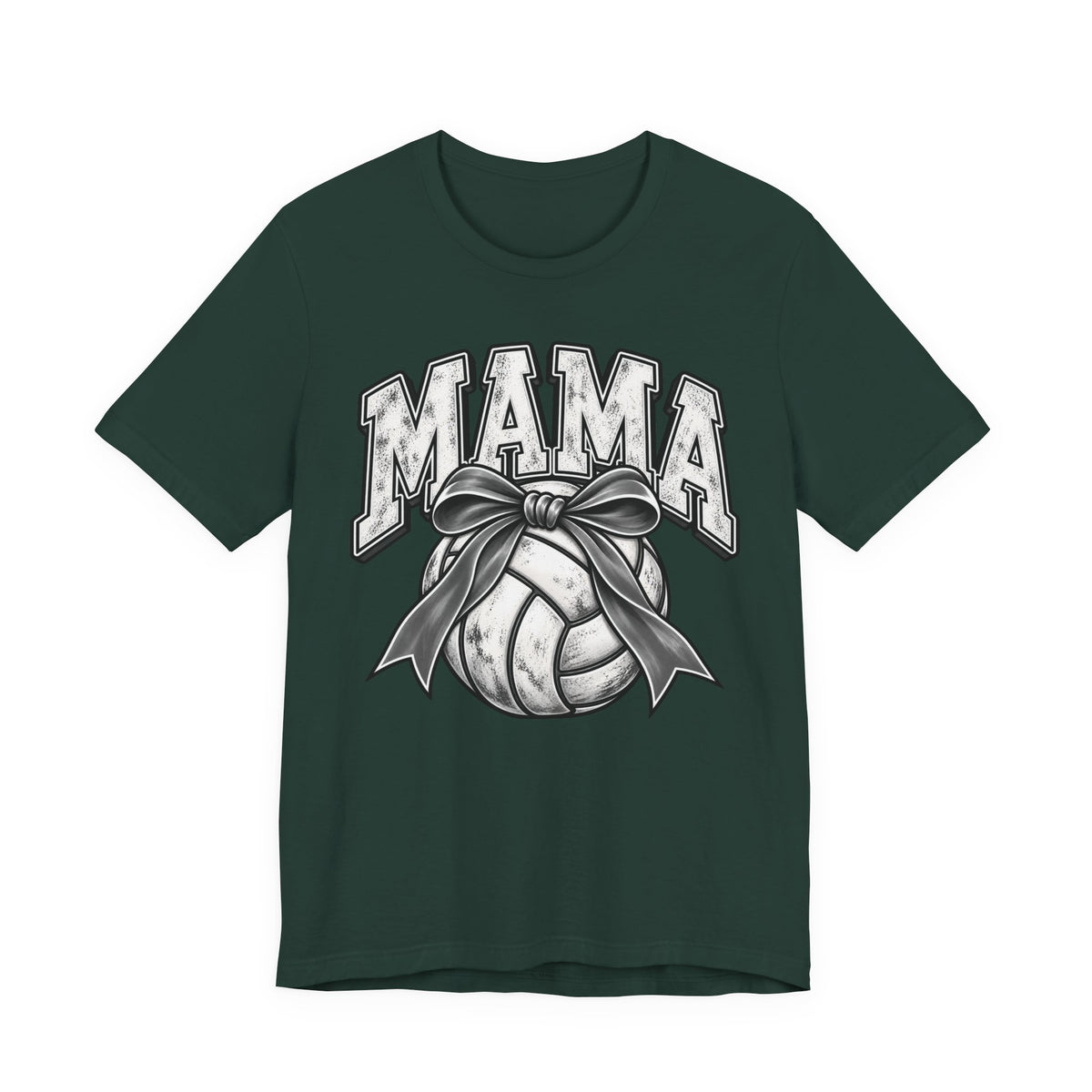 Volleyball Mama Tee — Mom Volleyball Shirt with Ribboned Ball Graphic