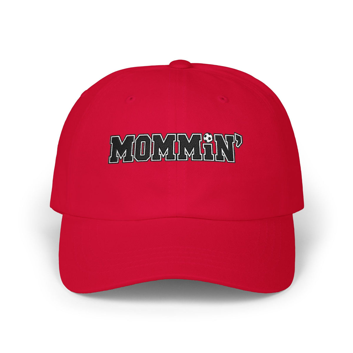 Mommin' Dad Cap — Casual White Soccer Hat for Moms