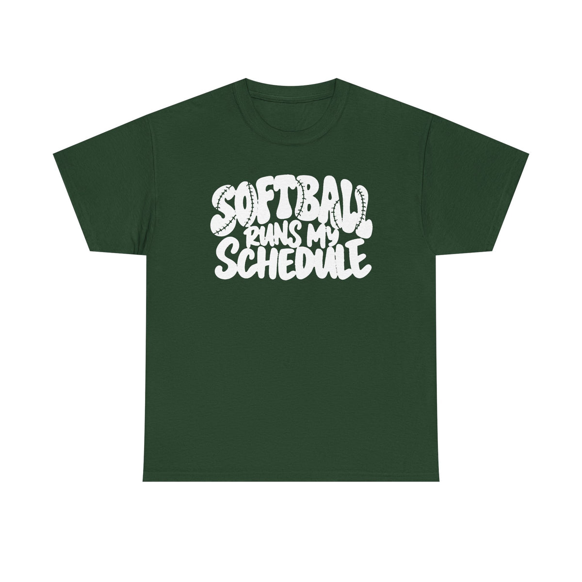 Softball Runs My Schedule T-Shirt — Women's & Girls Softball Mom/Dad Tee