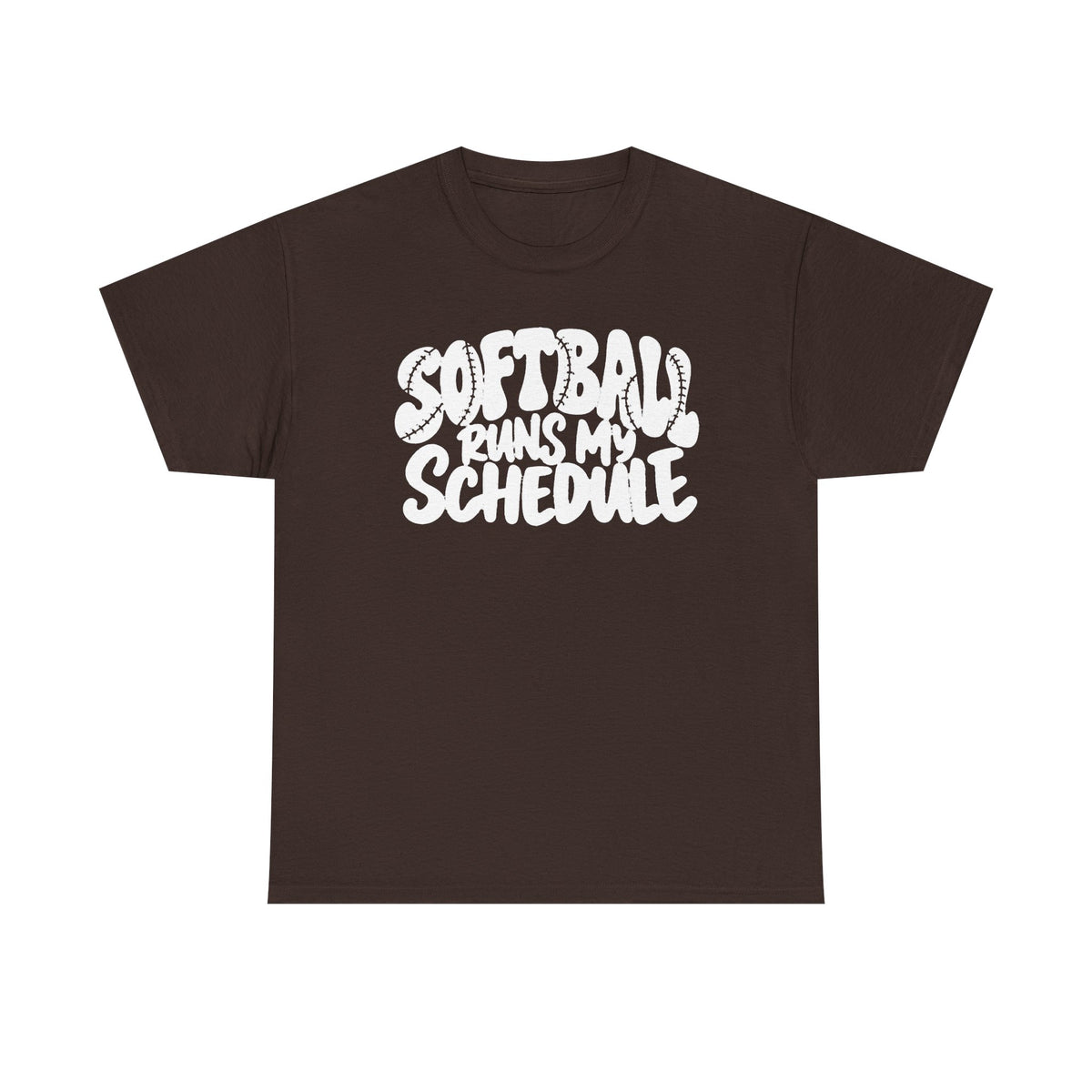 Softball Runs My Schedule T-Shirt — Women's & Girls Softball Mom/Dad Tee