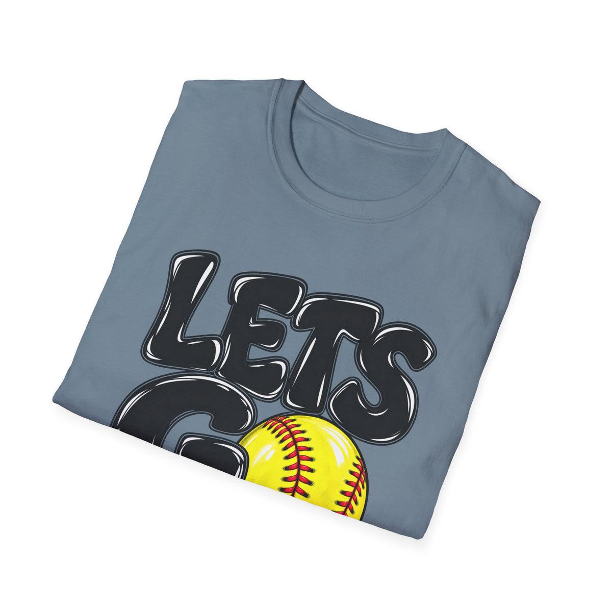 Lets Go Softball T-Shirt — "LETS GO" Graphic with Softball