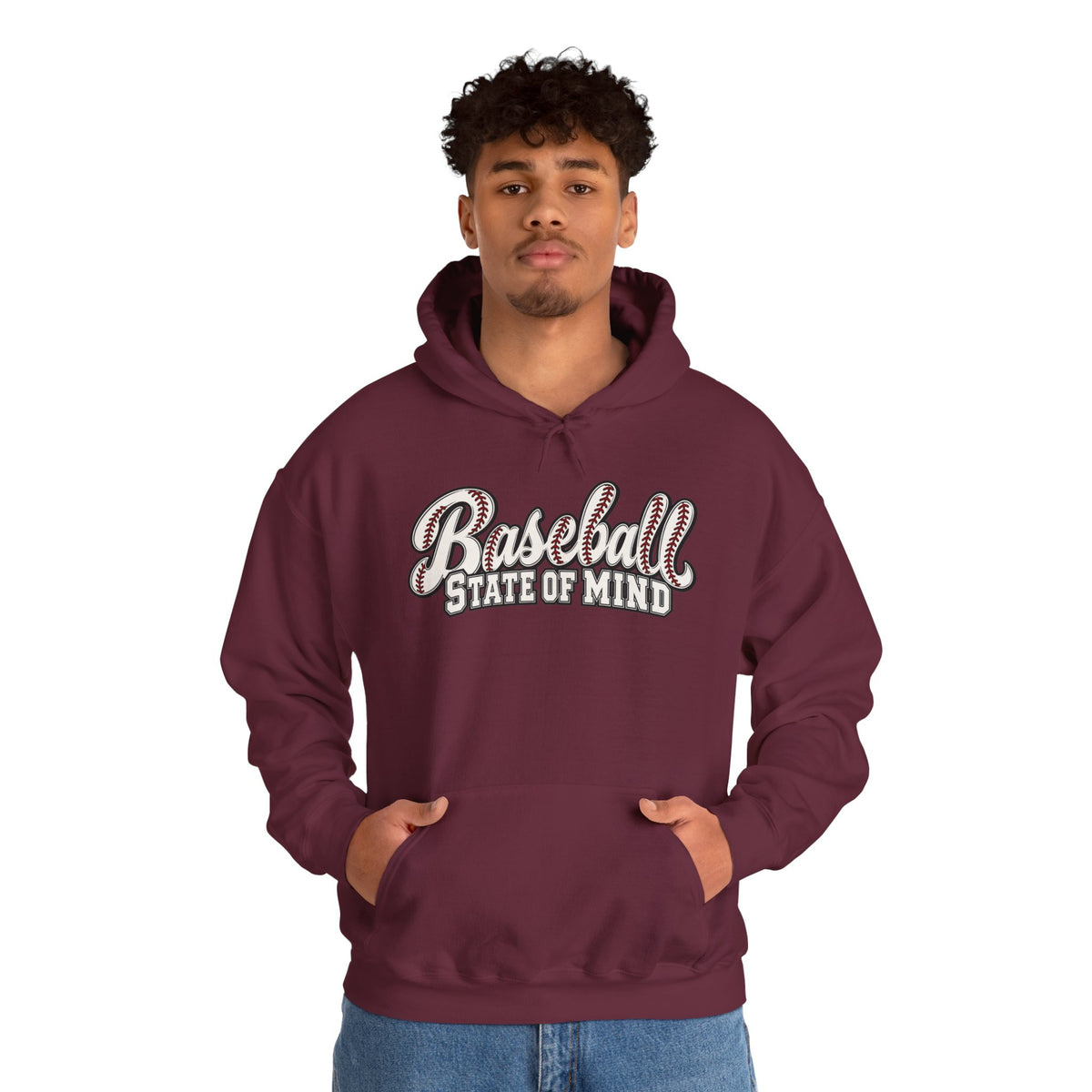 Baseball State of Mind Hoodie — Retro Script Baseball Pullover