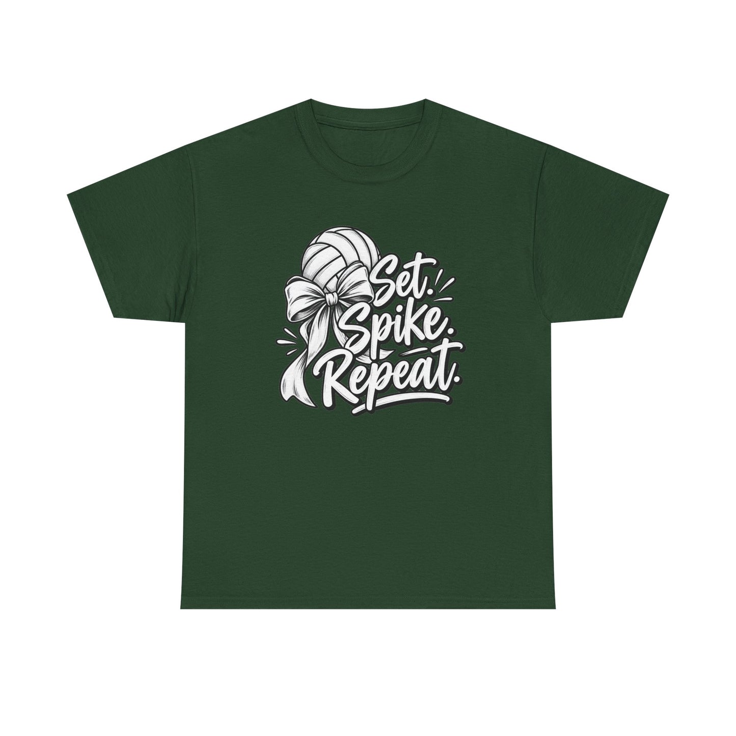 Volleyball Tee – “Set, Spike, Repeat” Graphic T-Shirt