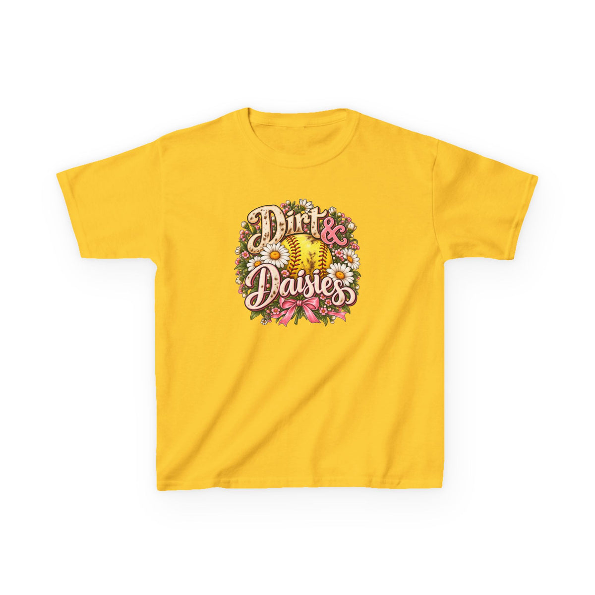 Kids 'Dirt & Daisies' Softball Floral Tee