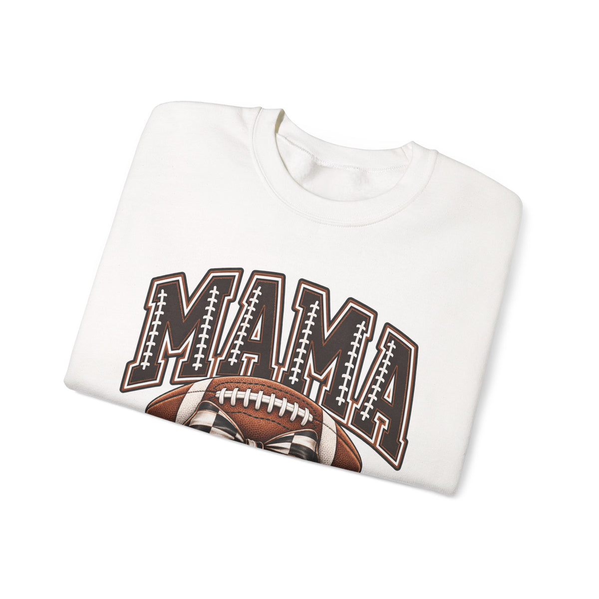 Mama Football Crewneck Sweatshirt — Vintage Gridiron Mom Graphic