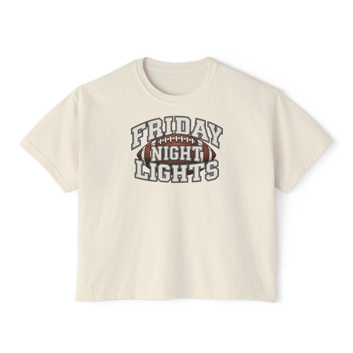 Friday Night Lights Boxy Tee — Women's Football Graphic T-Shirt