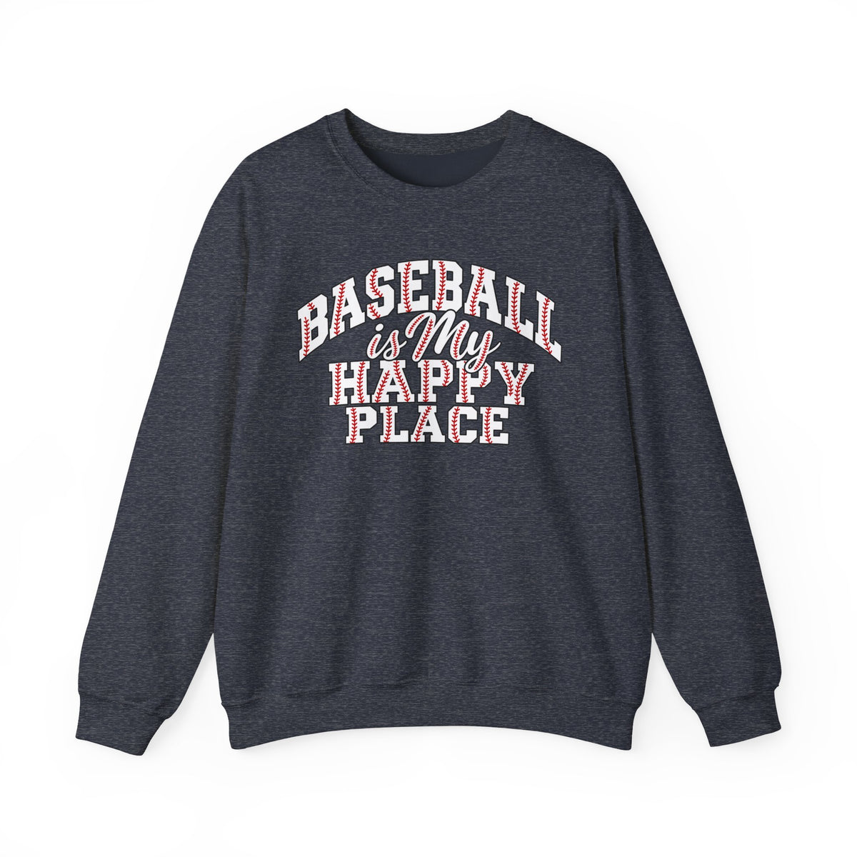 Baseball Is My Happy Place Crewneck Sweatshirt
