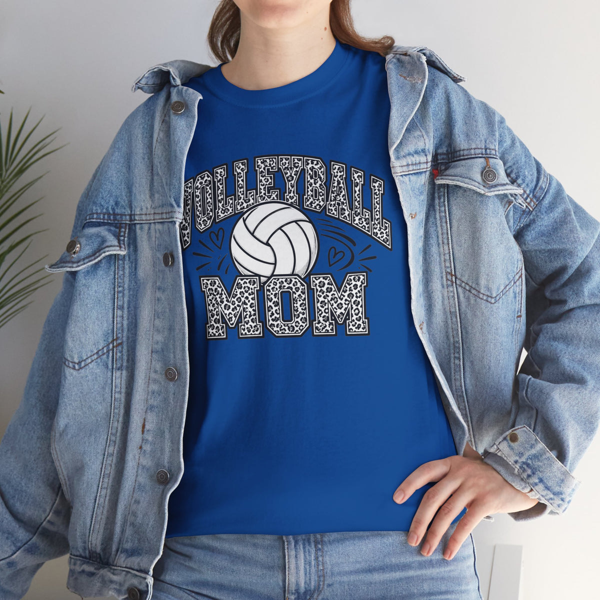 Volleyball Mom Cheetah Print T-Shirt