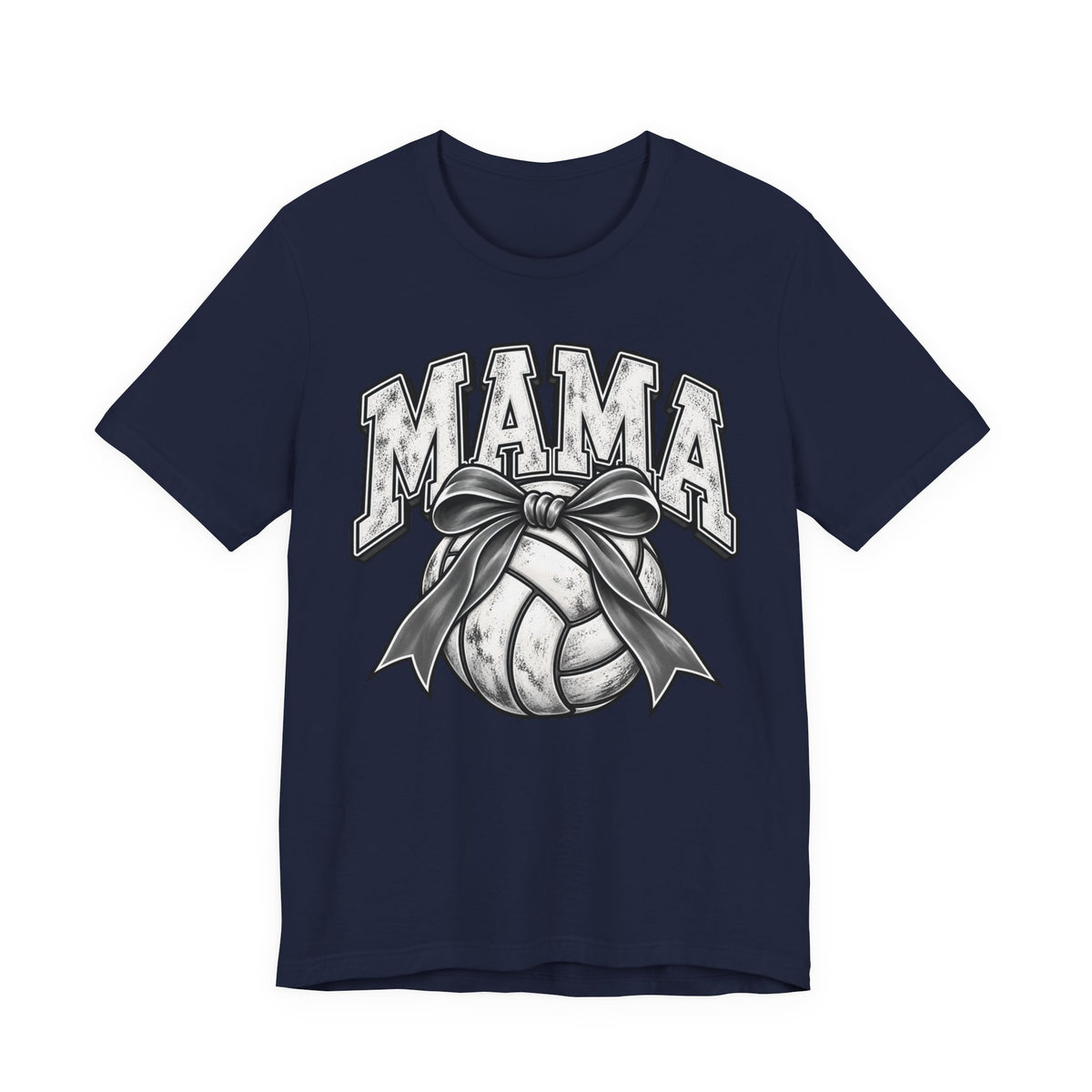 Volleyball Mama Tee — Mom Volleyball Shirt with Ribboned Ball Graphic