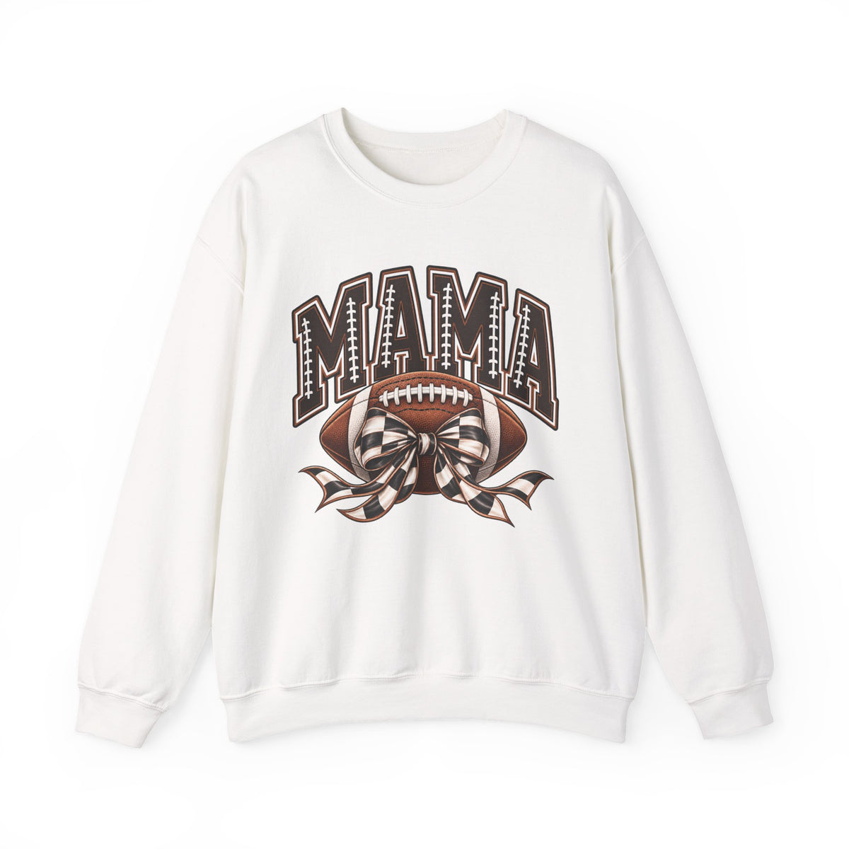 Mama Football Crewneck Sweatshirt — Vintage Gridiron Mom Graphic