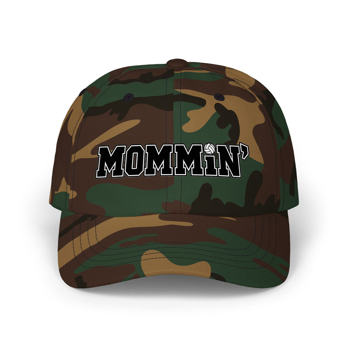 Mommin' Classic Dad Cap — Embroidered Casual Volleyball Hat for Moms