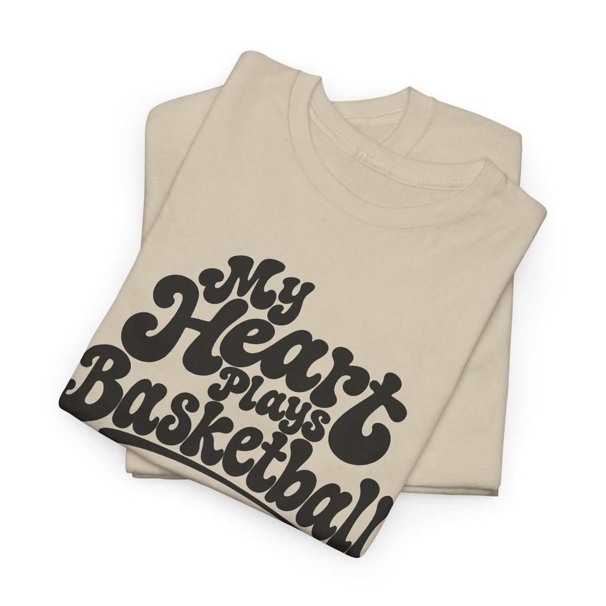 Basketball T-Shirt — "My Heart Beats Basketball" Retro Script