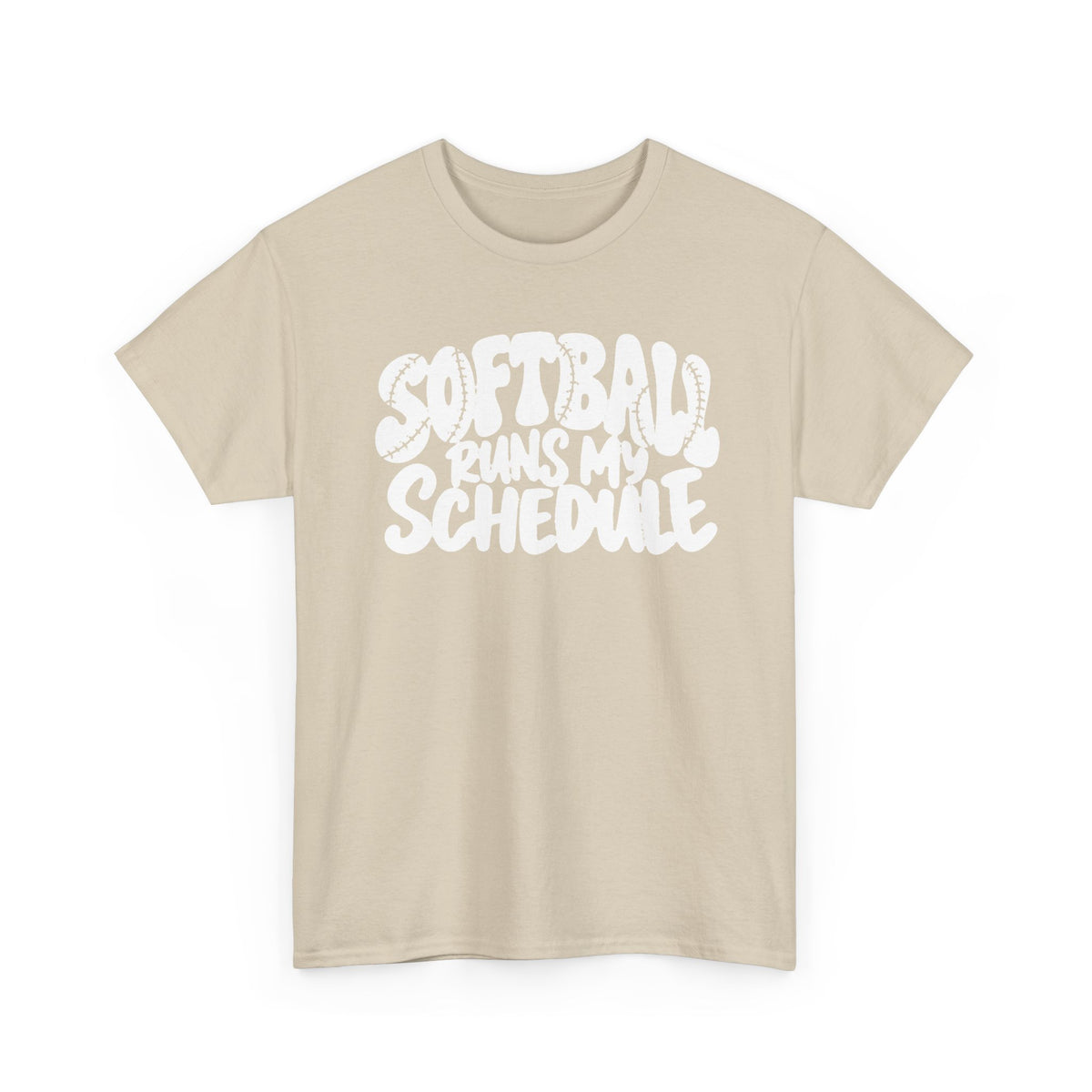 Softball Runs My Schedule T-Shirt — Women's & Girls Softball Mom/Dad Tee