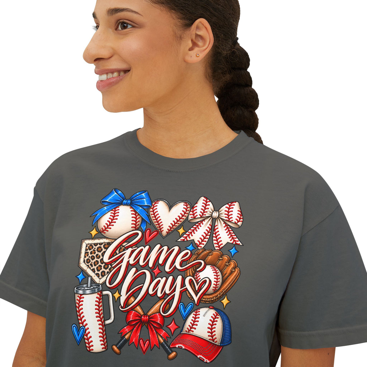 Game Day Baseball Women's Boxy Tee