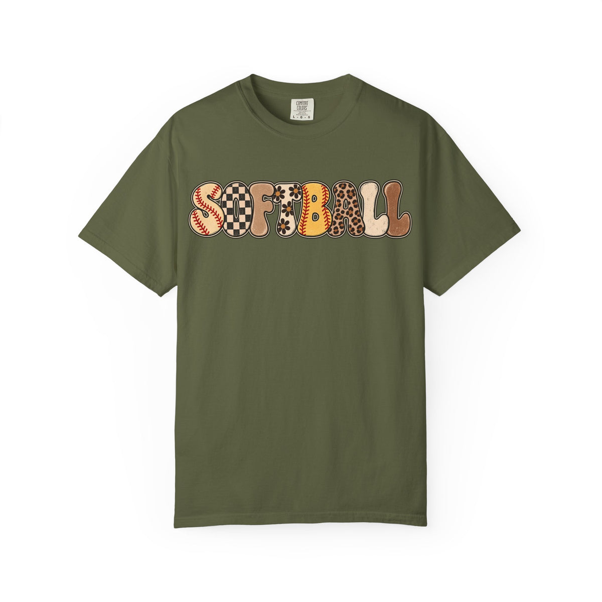 Softball Retro Graphic T-Shirt — Vintage Patterned Lettering