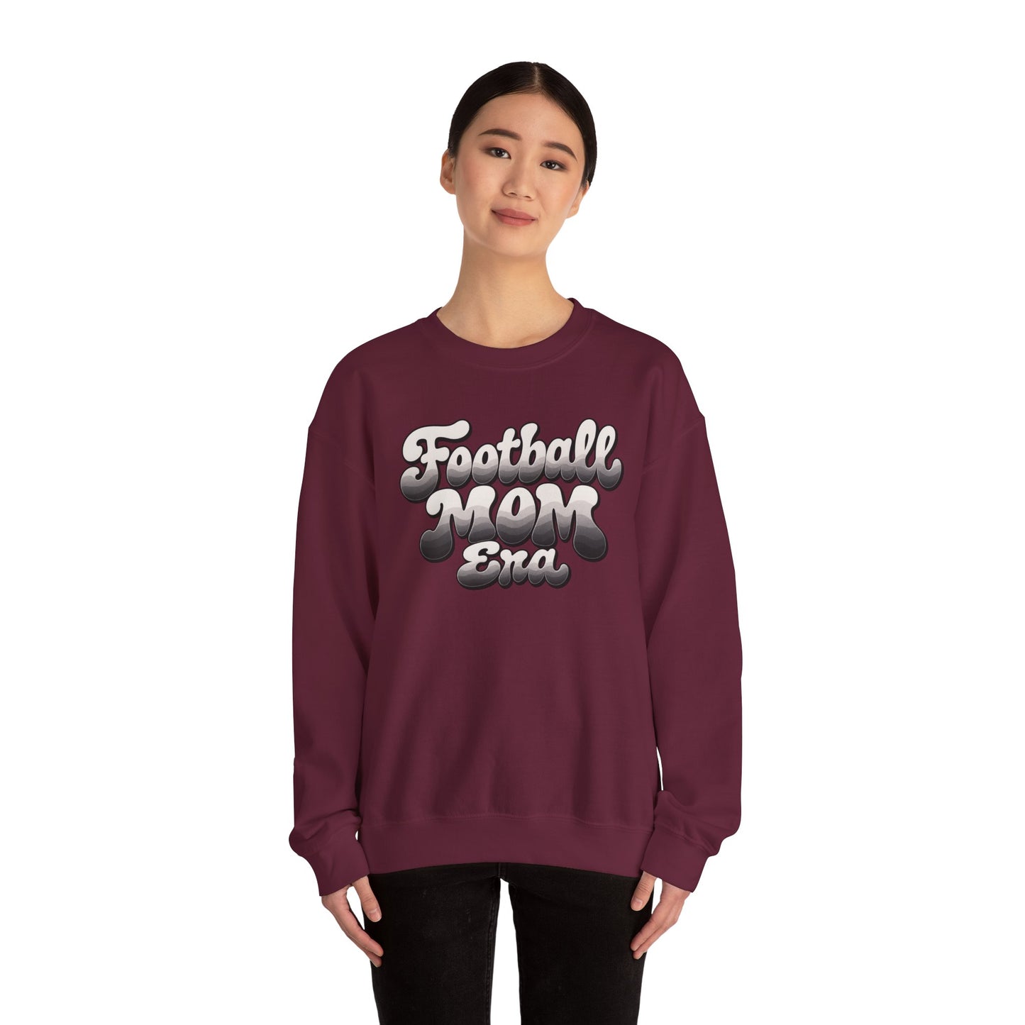 Football Mom Epic Crewneck Sweatshirt — Retro Bubble Letter Graphic