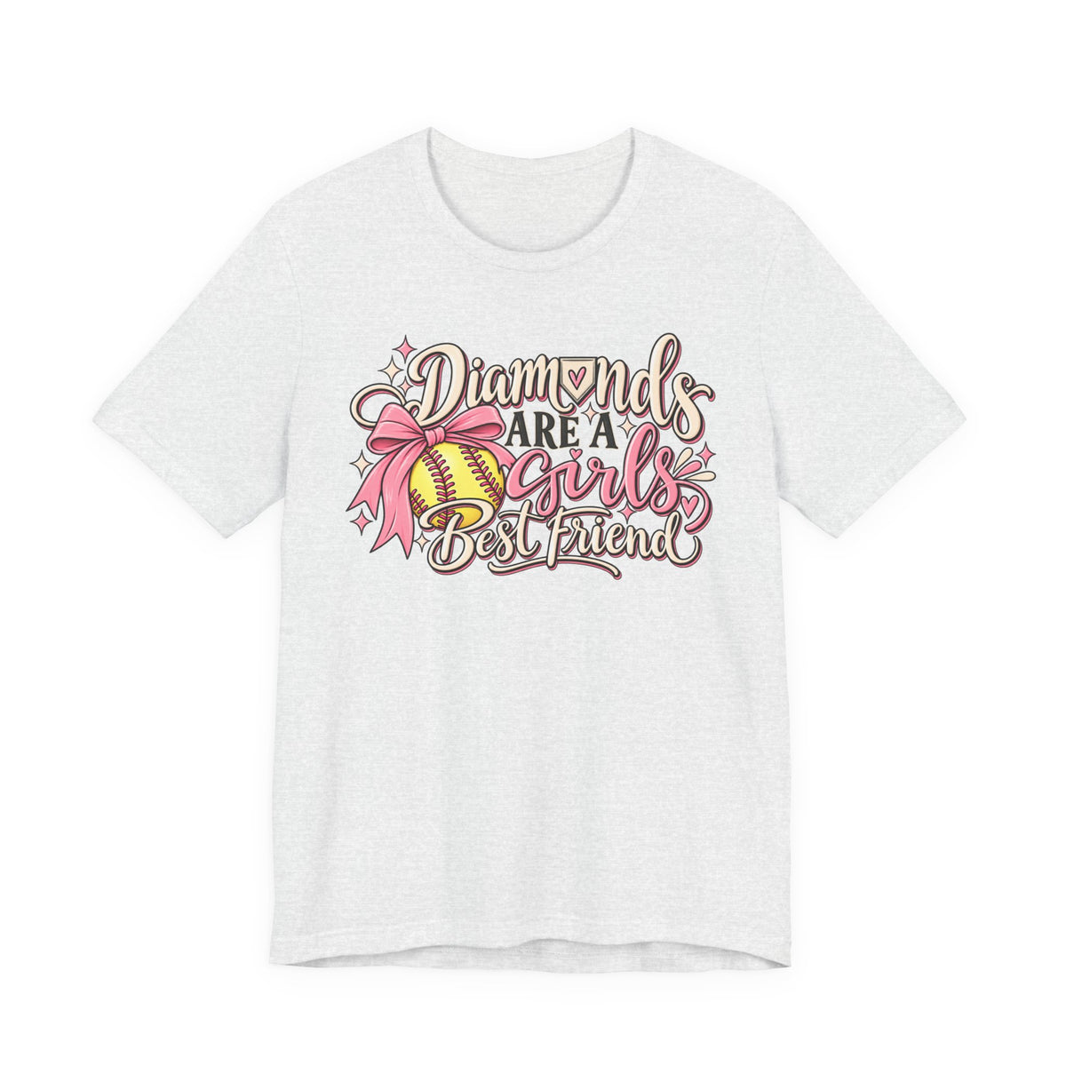 Diamonds Are a Girl's Best Friend Softball Graphic Tee