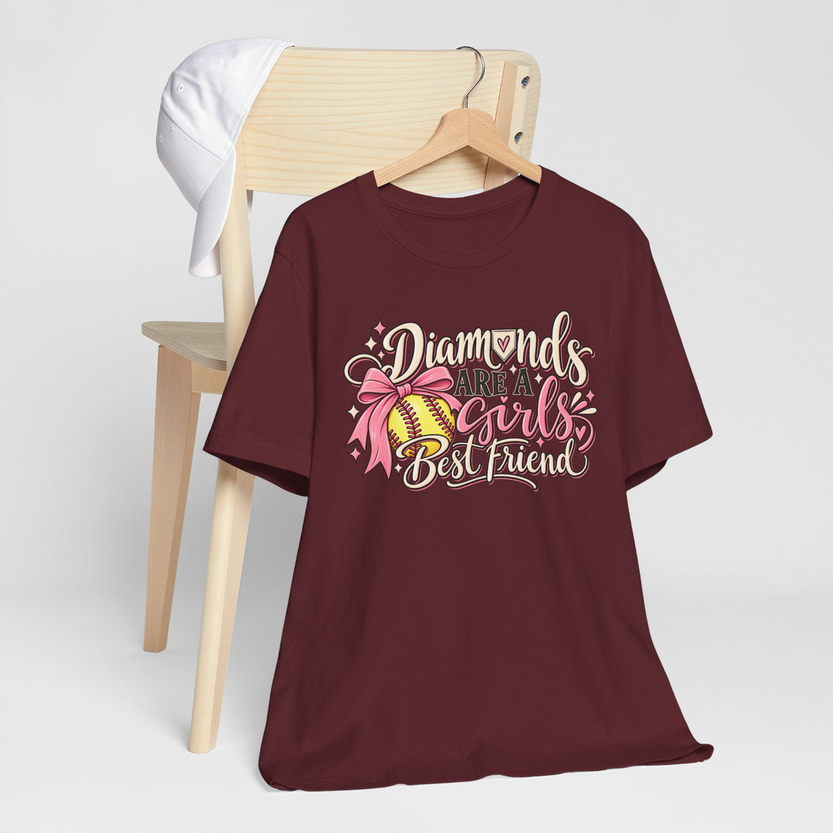 Diamonds Are a Girl's Best Friend Softball Graphic Tee