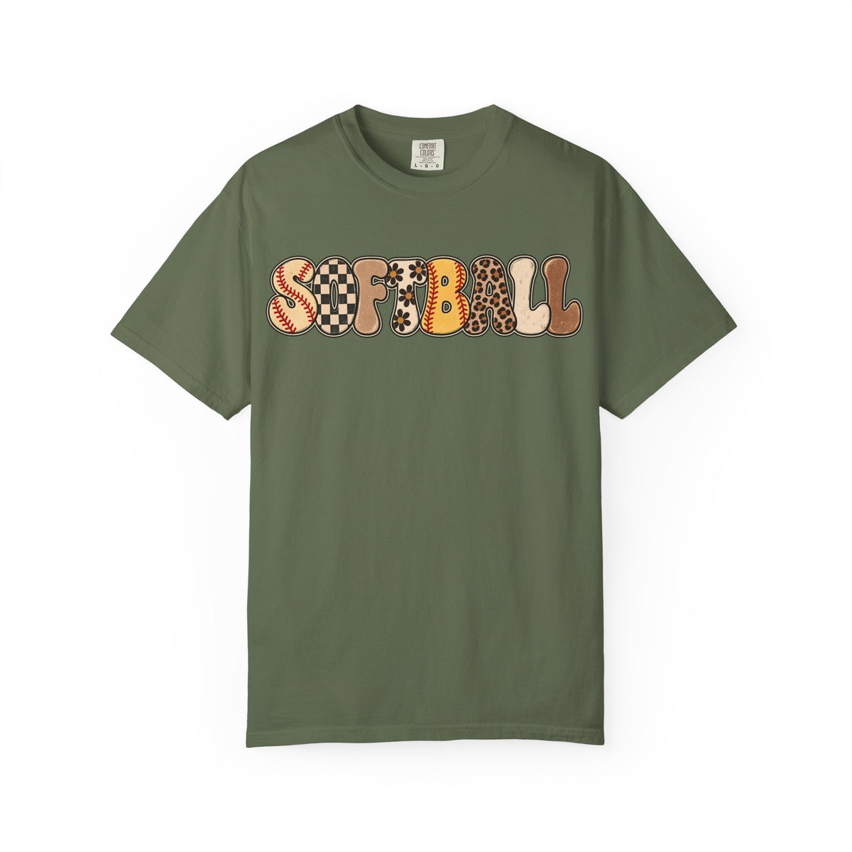 Softball Retro Graphic T-Shirt — Vintage Patterned Lettering