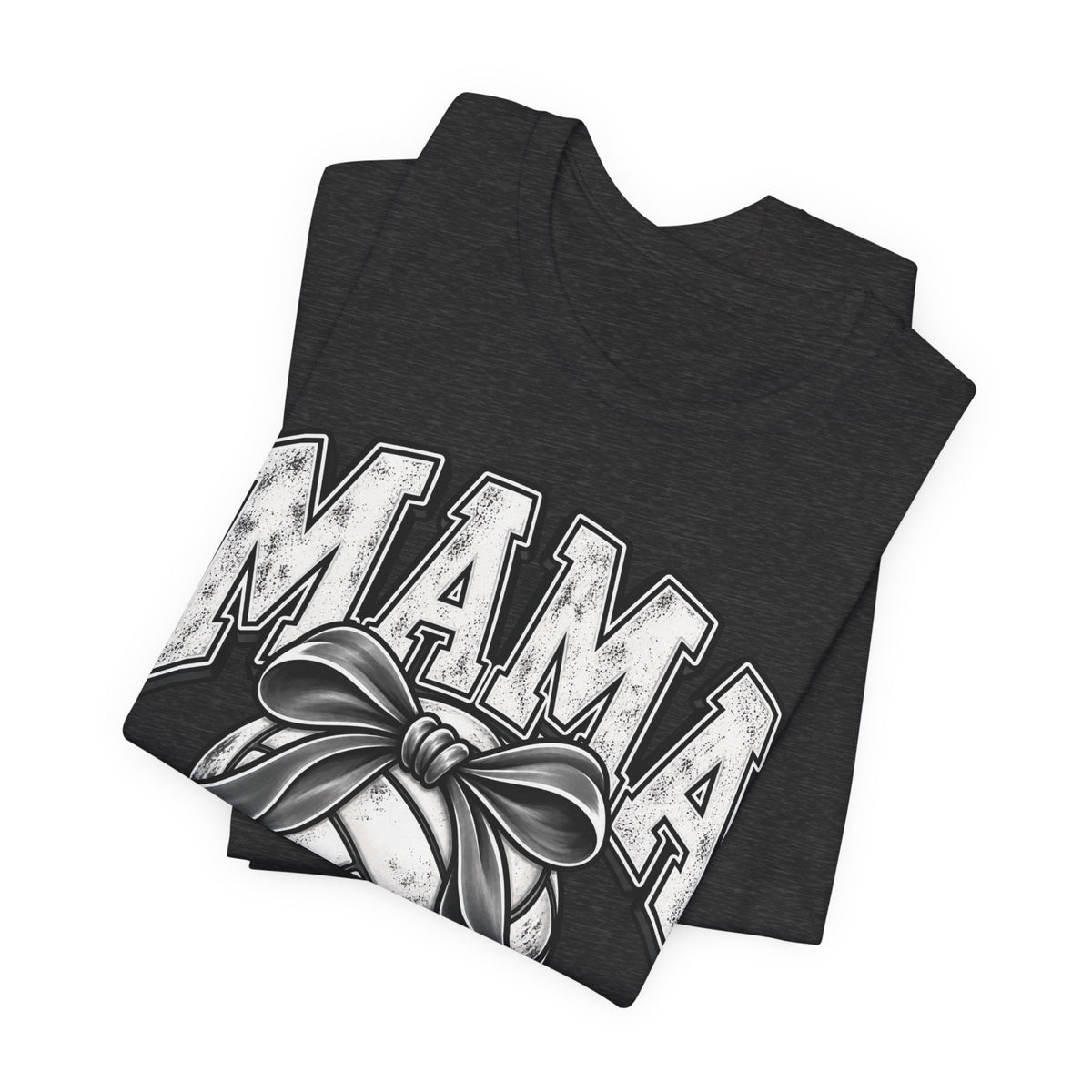 Volleyball Mama Tee — Mom Volleyball Shirt with Ribboned Ball Graphic
