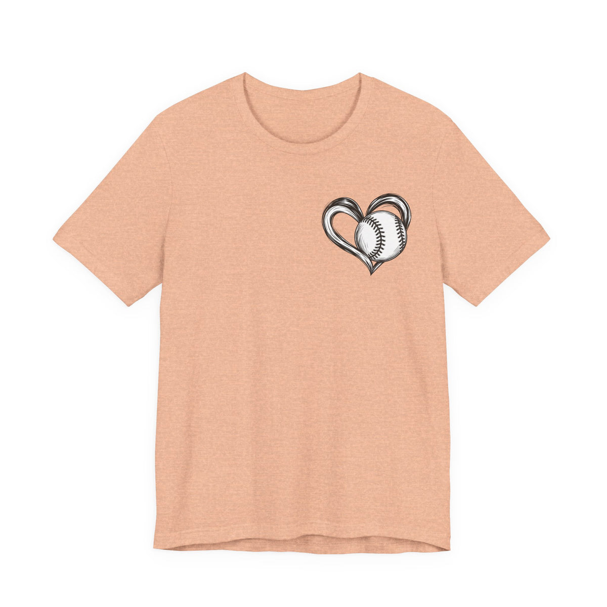 I Love Me Some Baseball T‑Shirt — Heart Baseball Graphic Tee