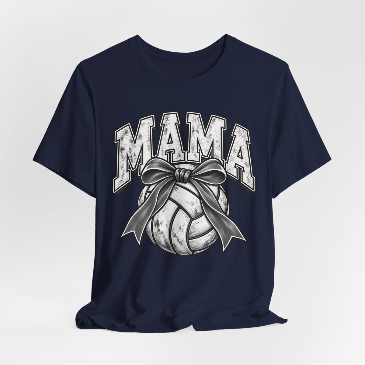Volleyball Mama Tee — Mom Volleyball Shirt with Ribboned Ball Graphic