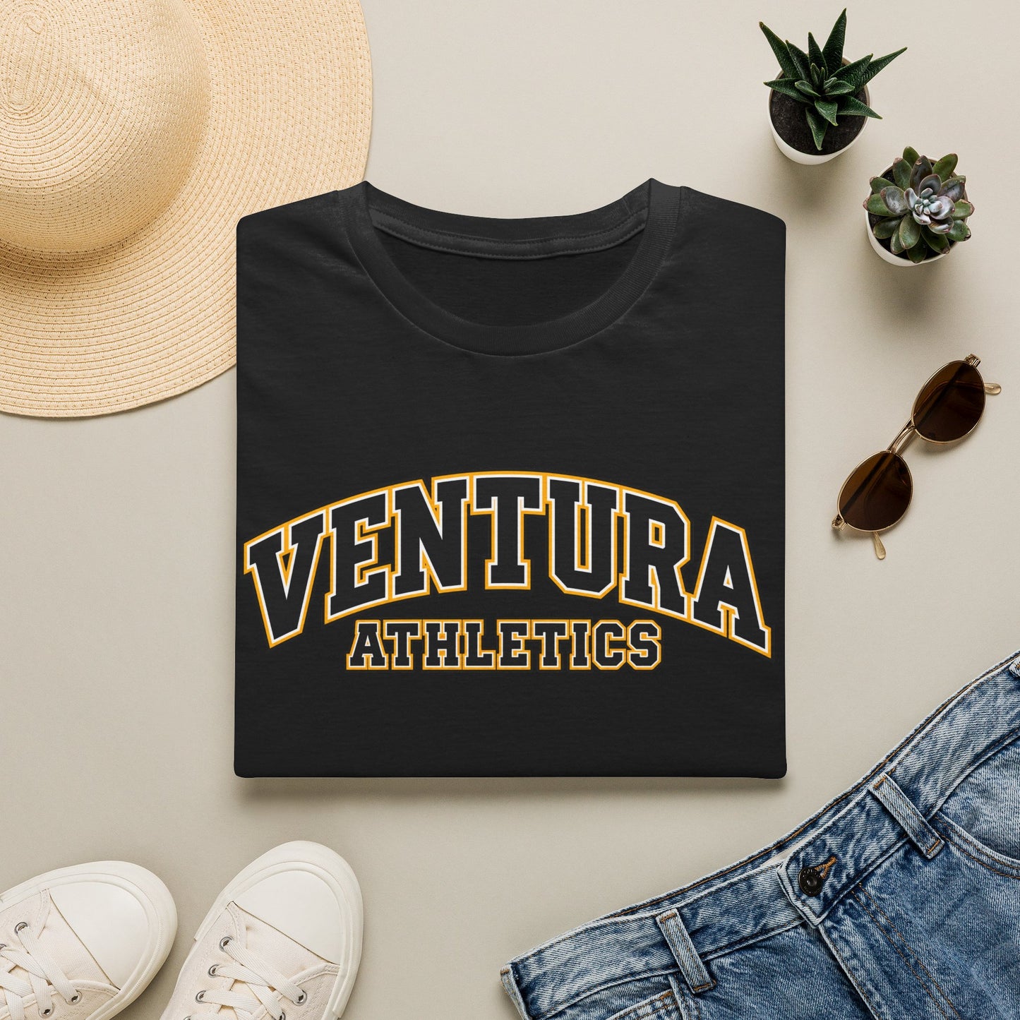 Ventura Athletics T-Shirt — Vintage Collegiate Crew Tee