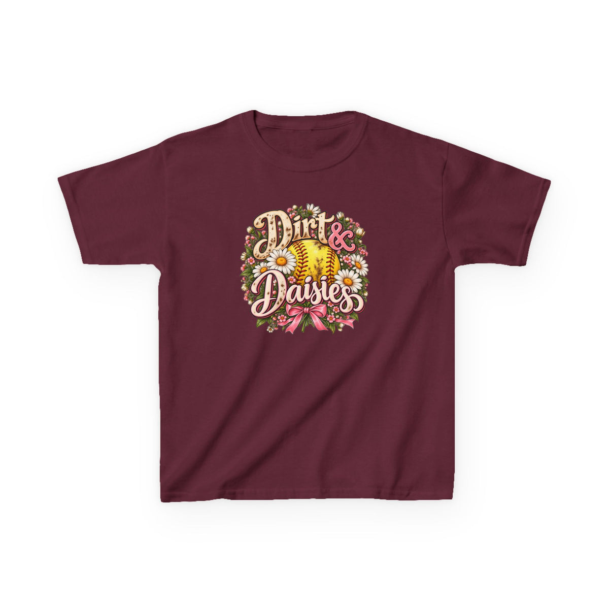 Kids 'Dirt & Daisies' Softball Floral Tee
