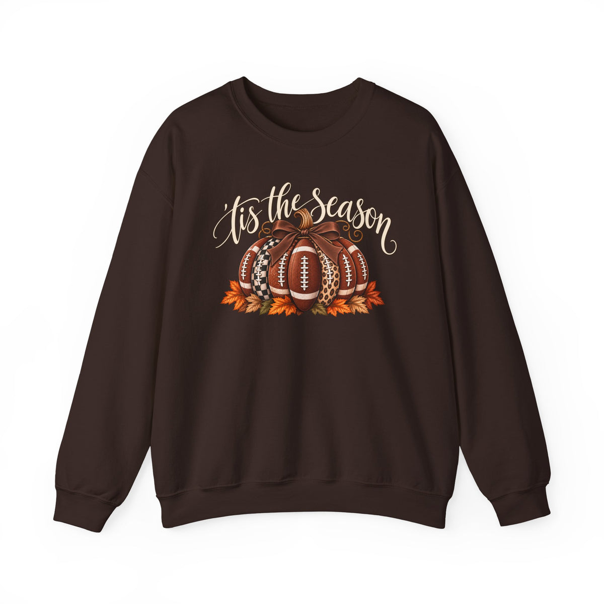 'Tis the Season Football Pumpkins Crewneck Sweatshirt