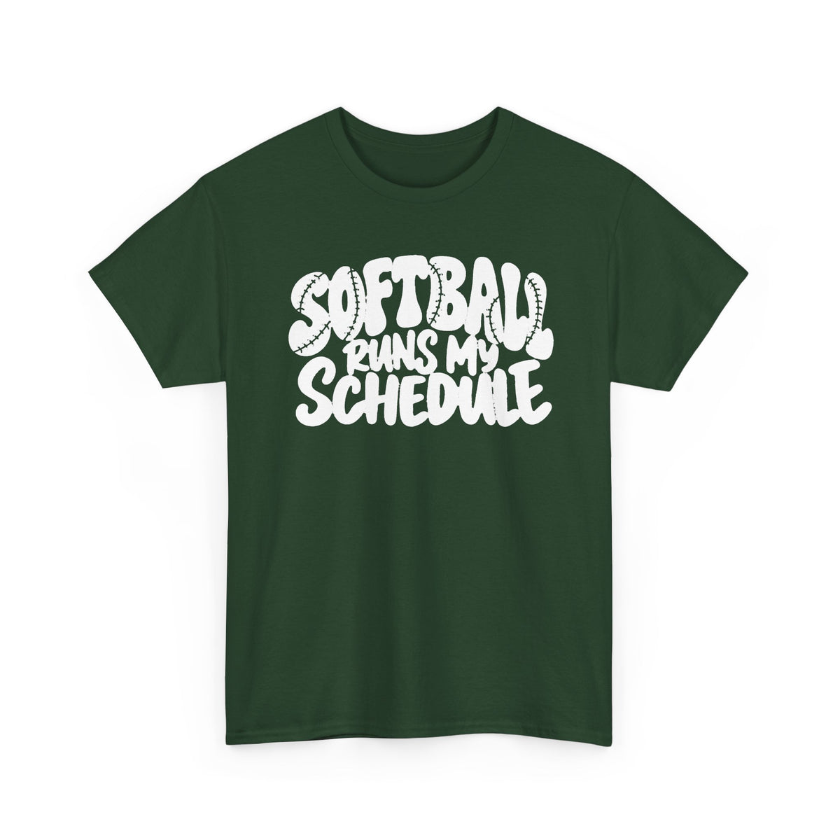 Softball Runs My Schedule T-Shirt — Women's & Girls Softball Mom/Dad Tee