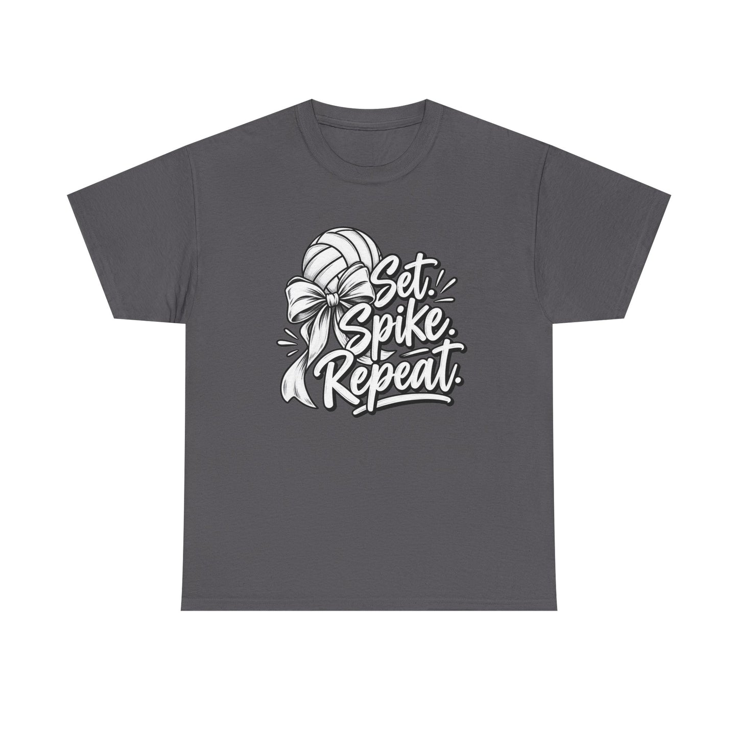 Volleyball Tee – “Set, Spike, Repeat” Graphic T-Shirt