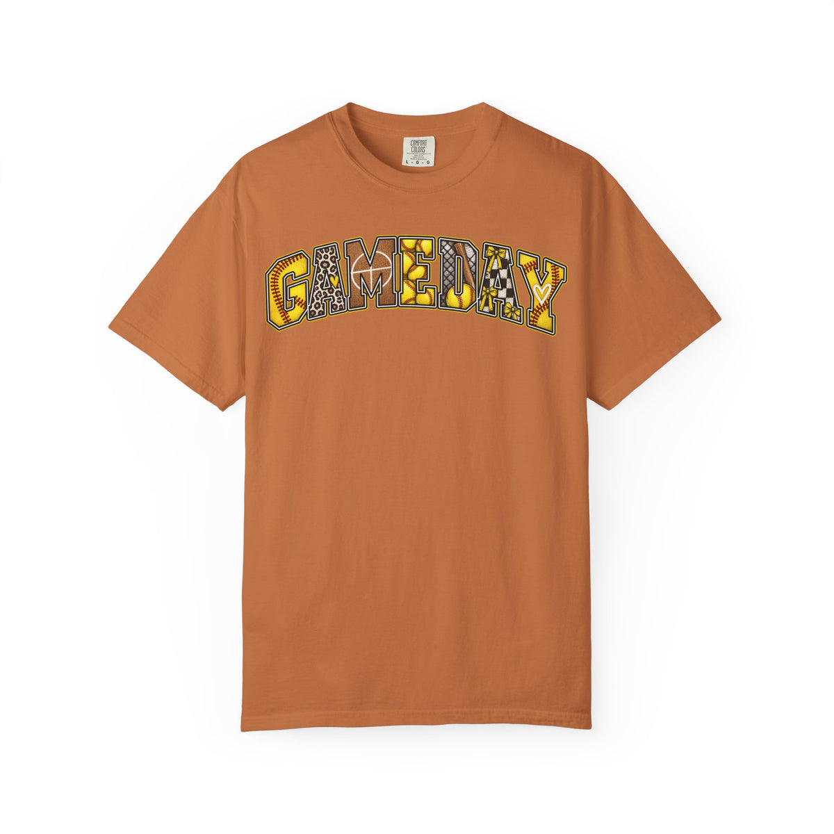 Softball Gameday Retro Patchwork T-Shirt