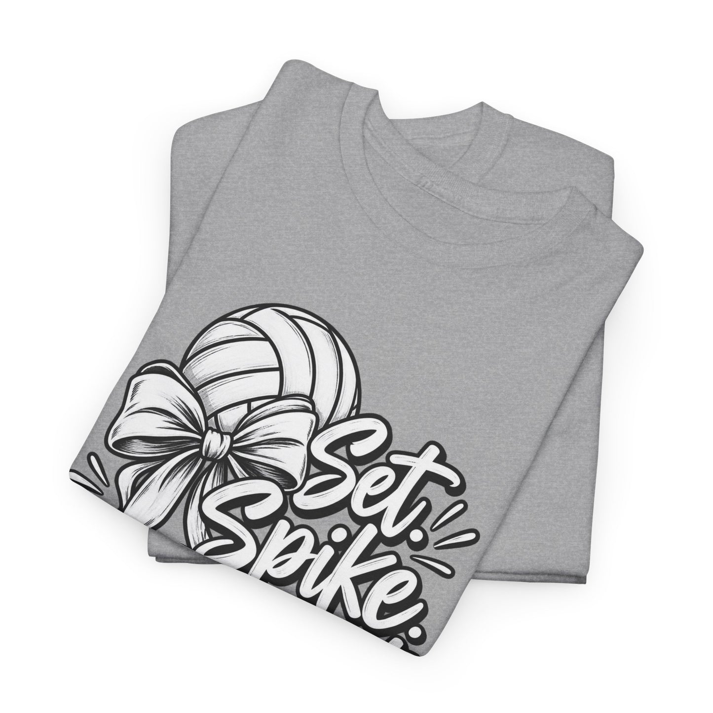 Volleyball Tee – “Set, Spike, Repeat” Graphic T-Shirt