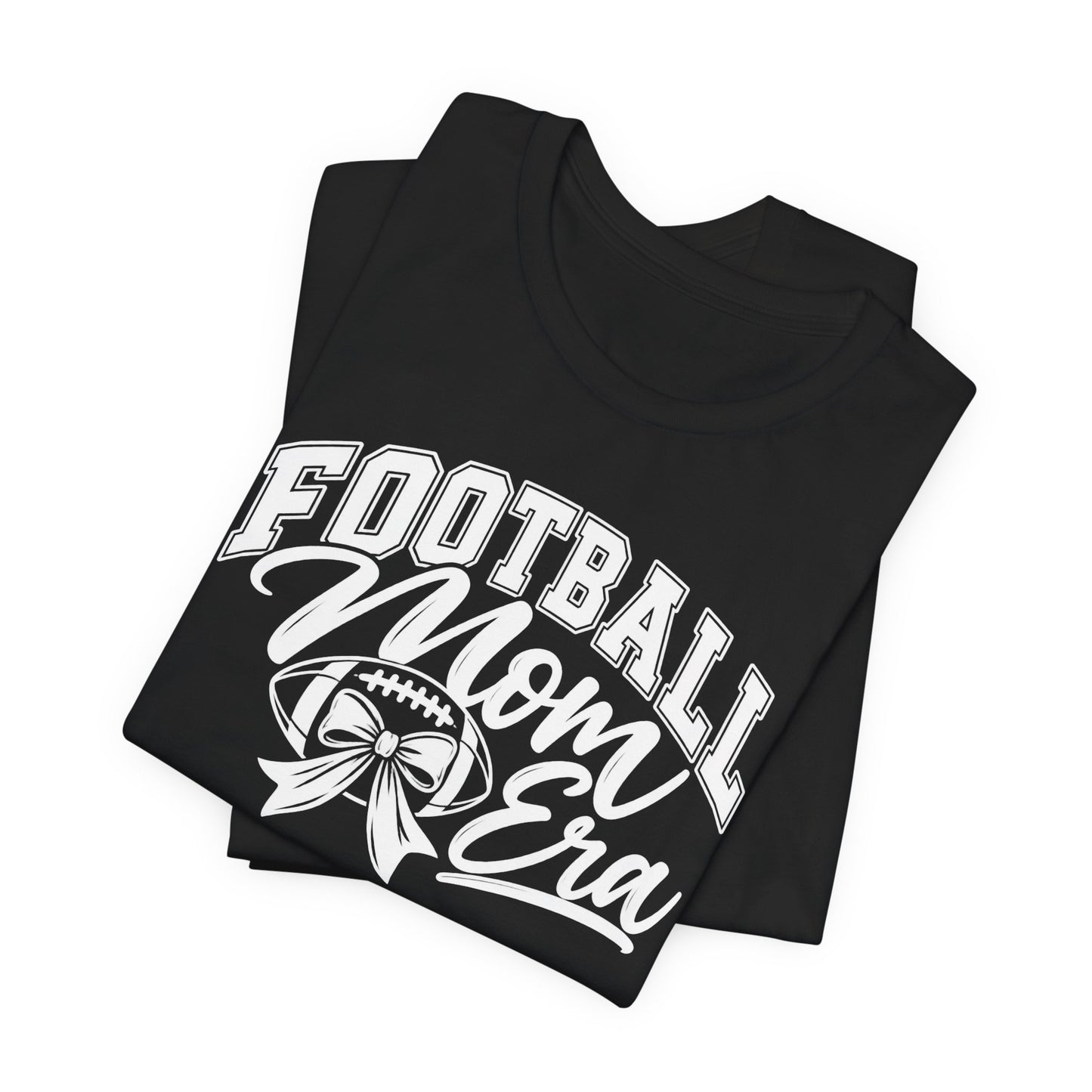 Football Mom Era T-Shirt – Cute Pink Game Day Tee with Football Ribbon