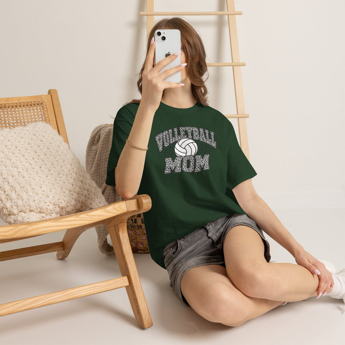 Volleyball Mom Cheetah Print T-Shirt