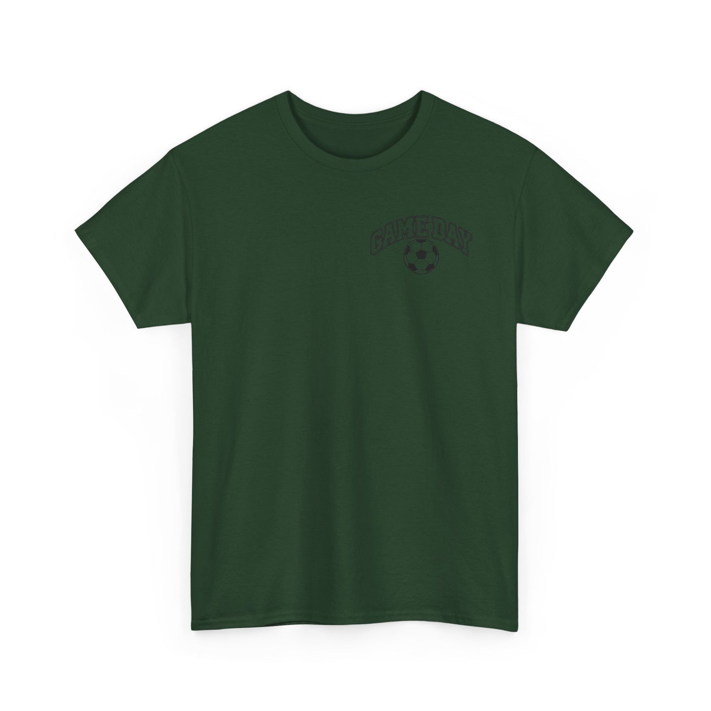 Soccer Dad T-Shirt — 'DAD' Arch with Soccer Ball Chest Graphic