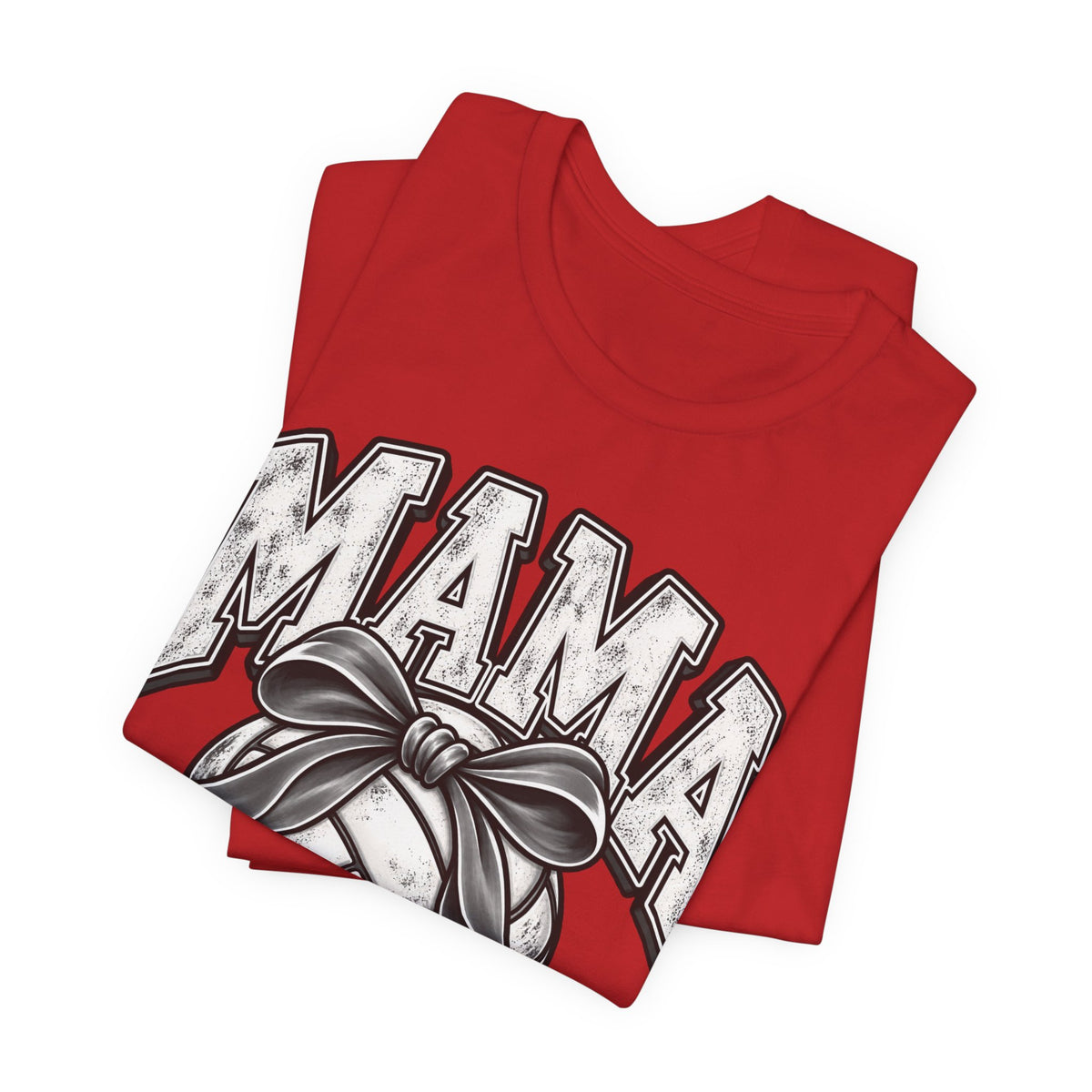 Volleyball Mama Tee — Mom Volleyball Shirt with Ribboned Ball Graphic