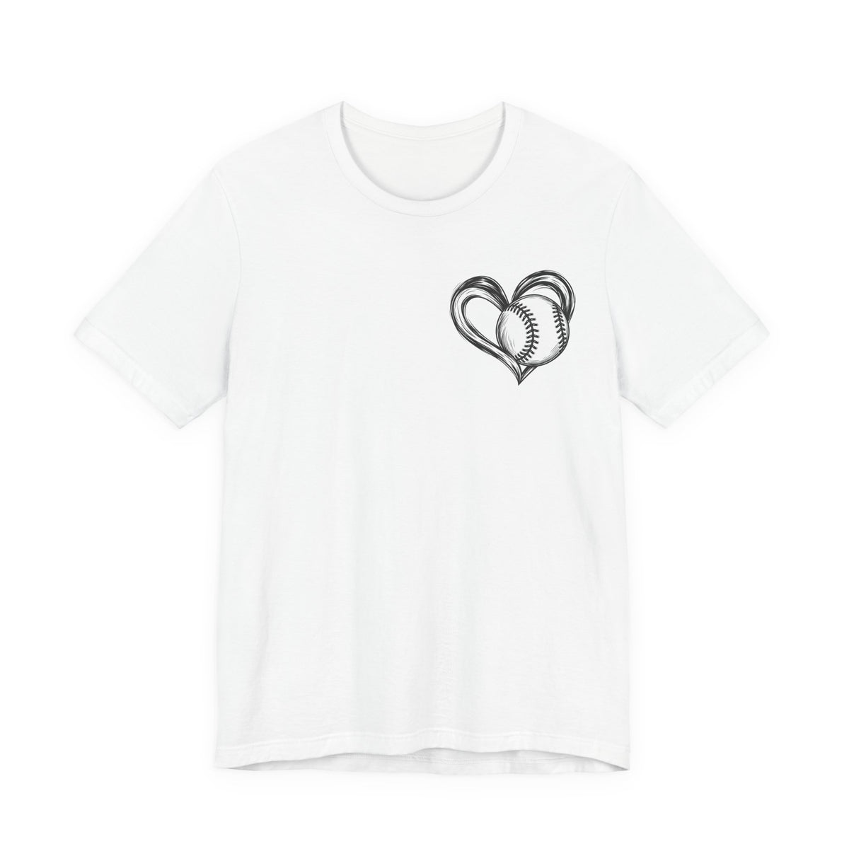 I Love Me Some Baseball T‑Shirt — Heart Baseball Graphic Tee