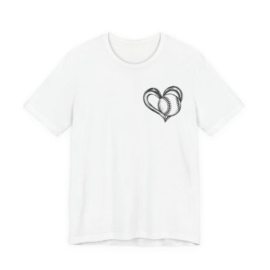 I Love Me Some Baseball T‑Shirt — Heart Baseball Graphic Tee