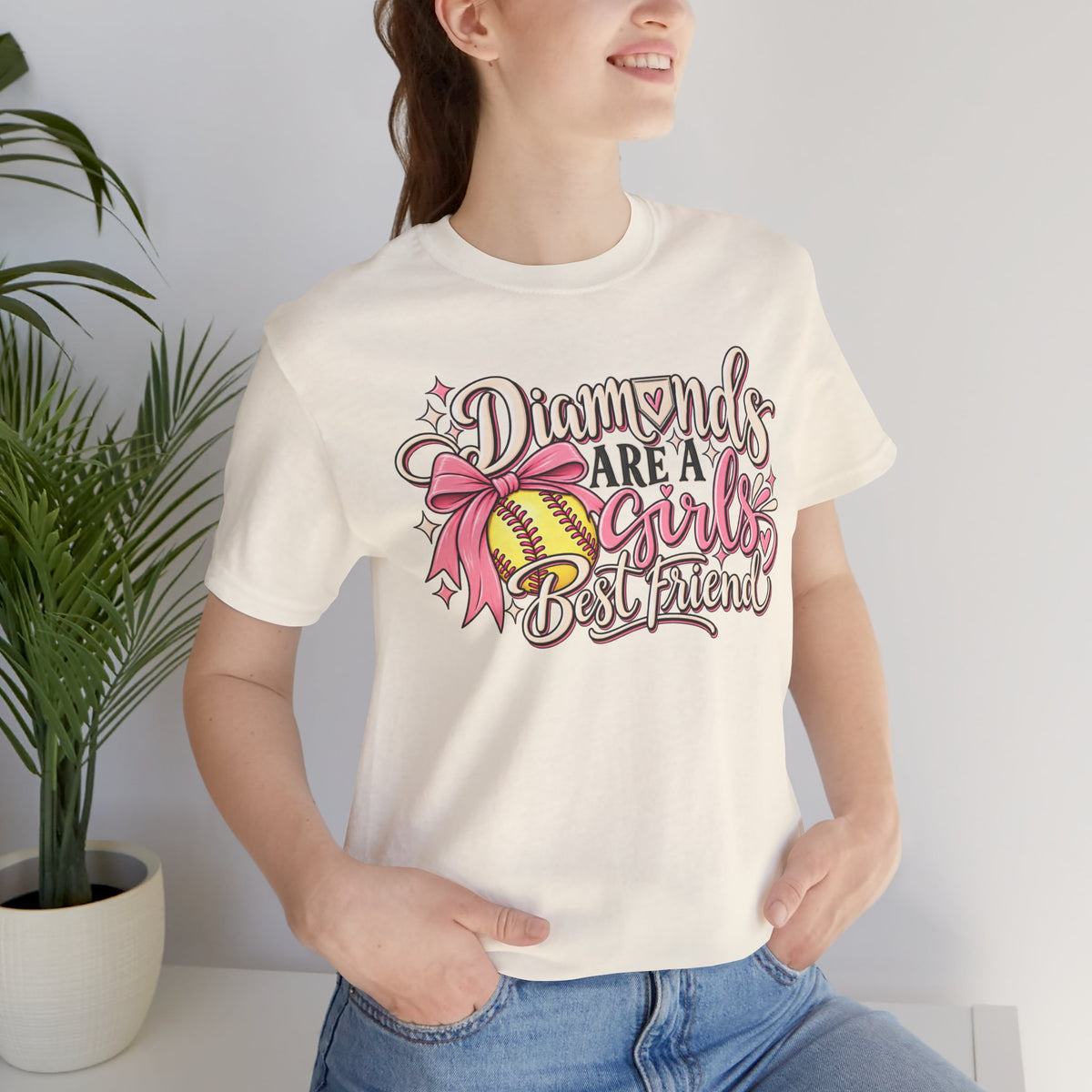 Diamonds Are a Girl's Best Friend Softball Graphic Tee