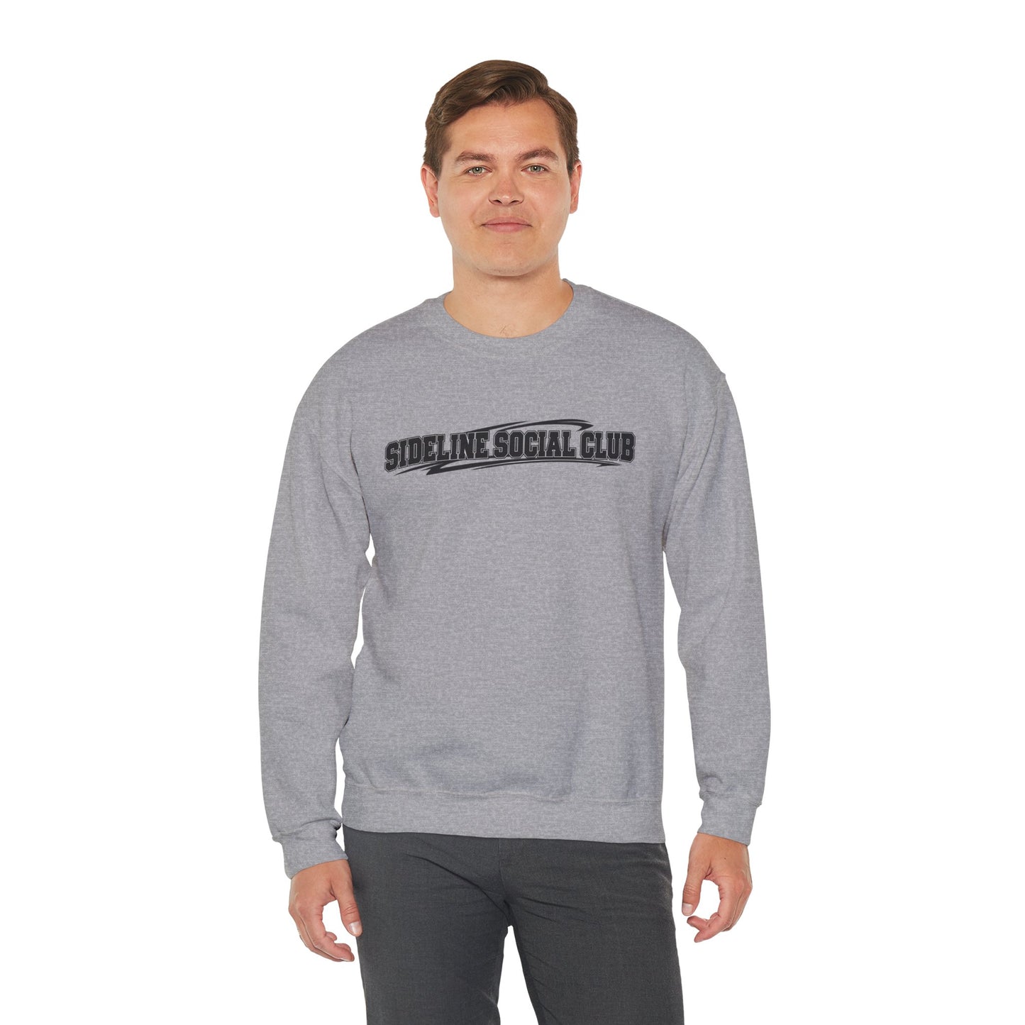 Crewneck Sweatshirt – "Sideline Social Club" Retro Athletic Graphic