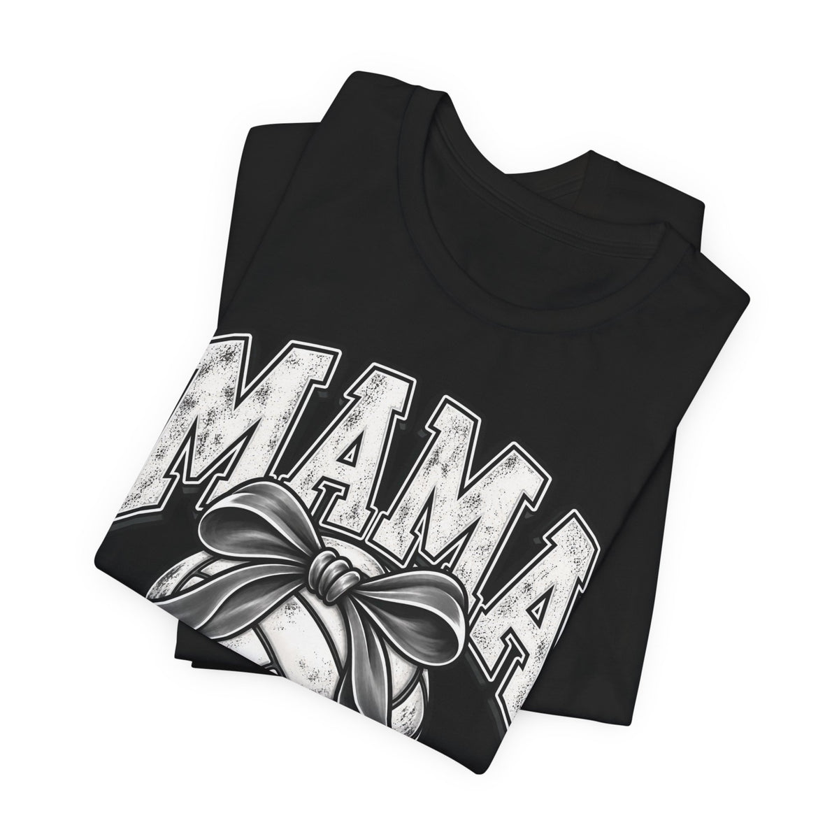 Volleyball Mama Tee — Mom Volleyball Shirt with Ribboned Ball Graphic